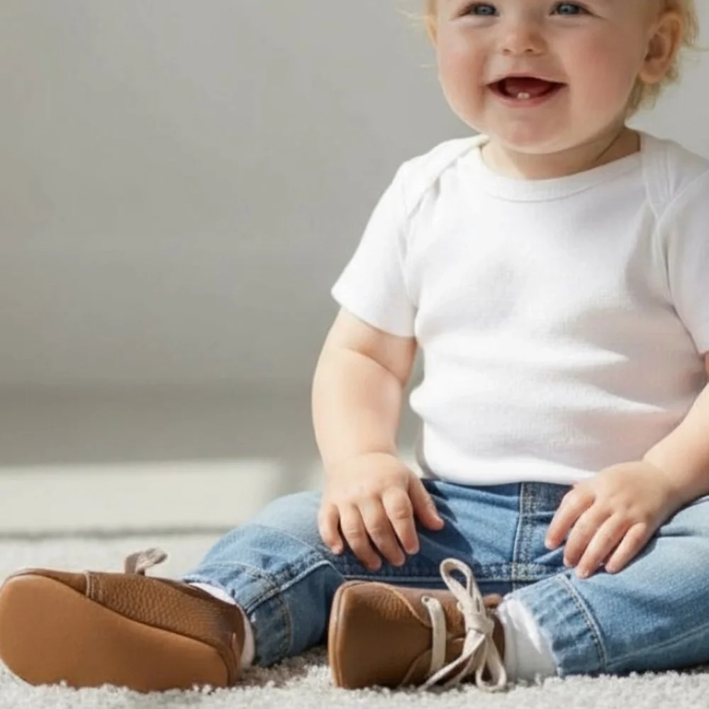 NEW Ella Bonno Brown Leather Baby Shoes Size 2